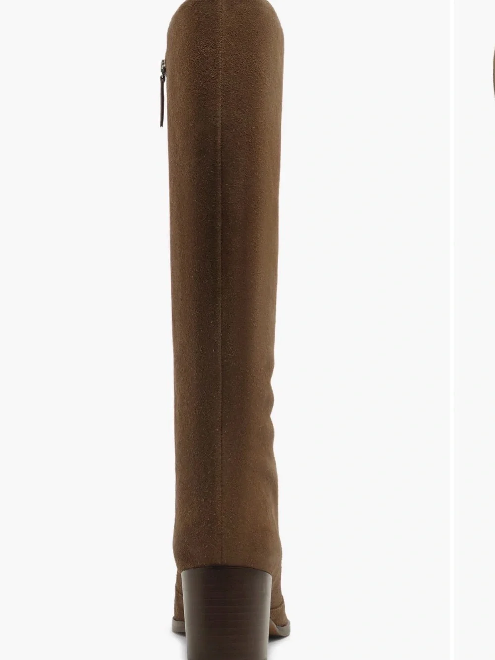 Schutz Rafaela Up Mid Boots Women 9.5B Brown Suede Knee High Block Heel NWT